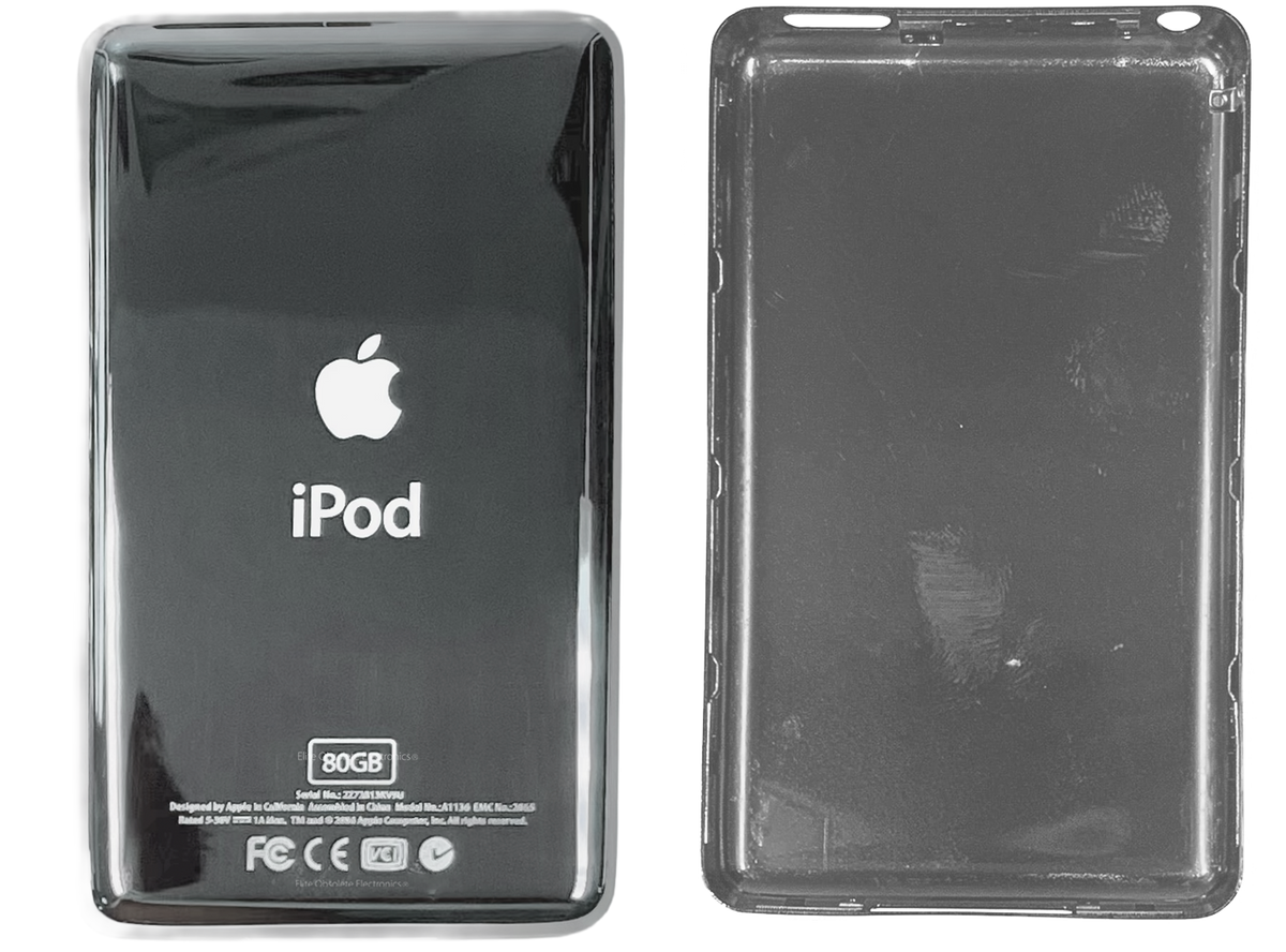 Thick 80GB Silver Chrome Backplate for Apple iPod Video 5th 5.5