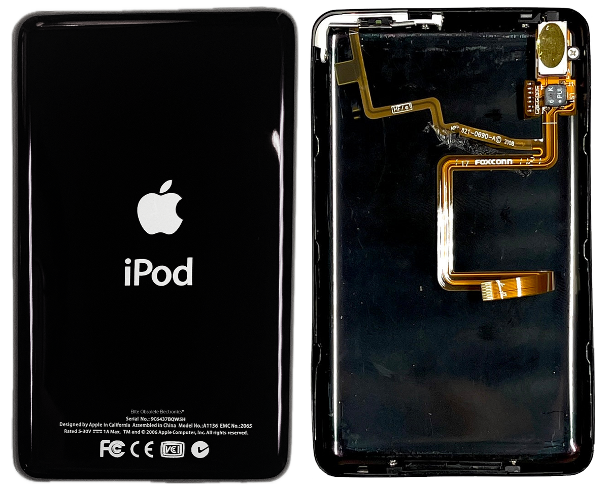 Thin Universal Black Chrome Backplate for Apple iPod Video 5th 5.5 Thin Universal Black Chrome Backplate for Apple iPod Video 5th 5.5