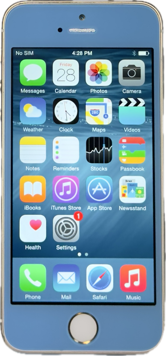 Rare Apple iPhone 5s 16GB Custom Blue & Gold iOS 8.3 ME307LL/A