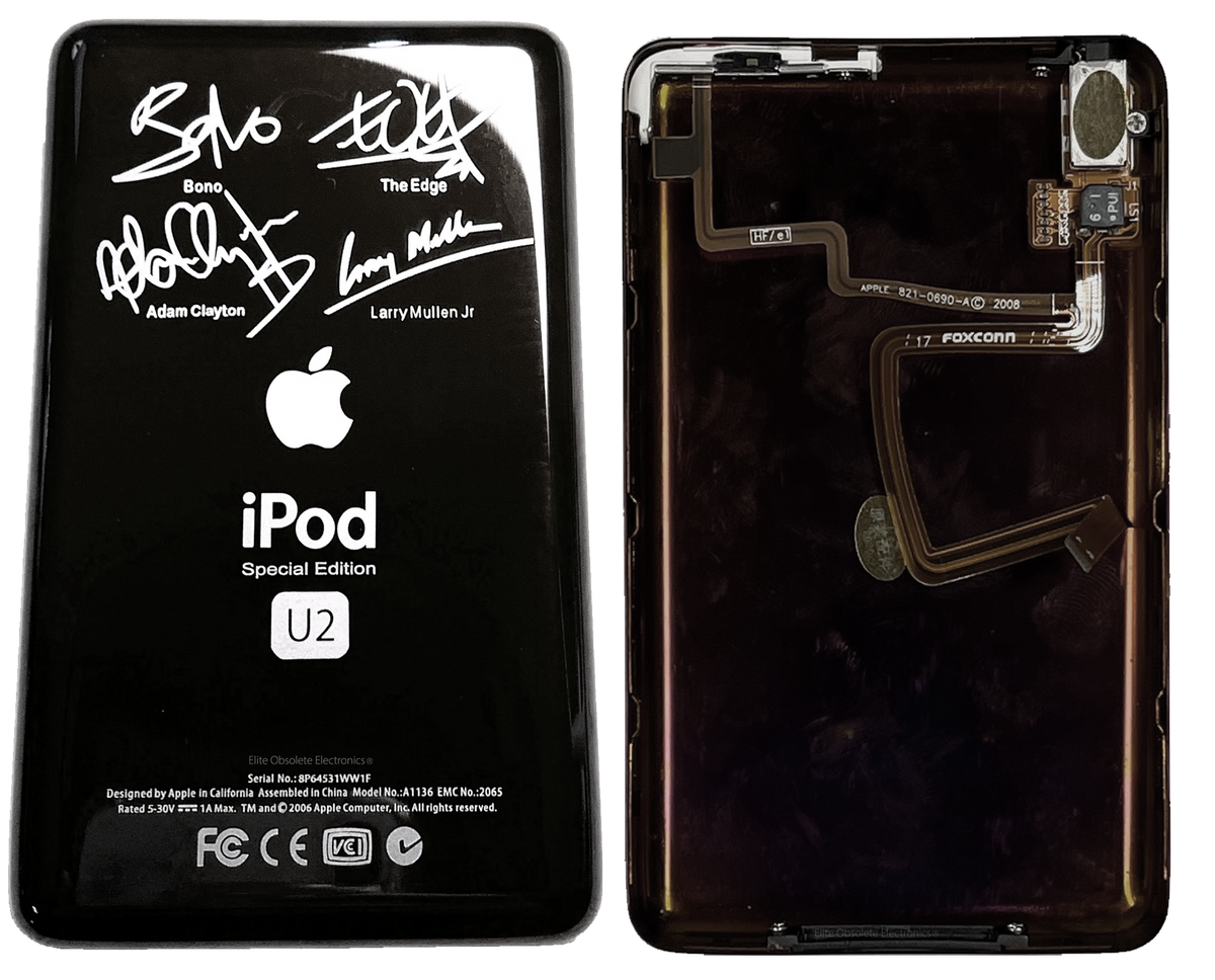 Thin U2 Special Edition Black Backplate for Apple iPod Video 5th
