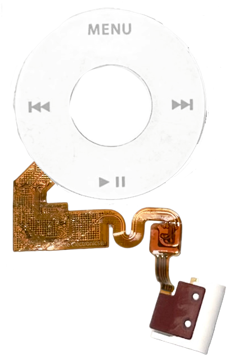 Original White Click Wheel Plastic & Headphone Jack Flex Cable for