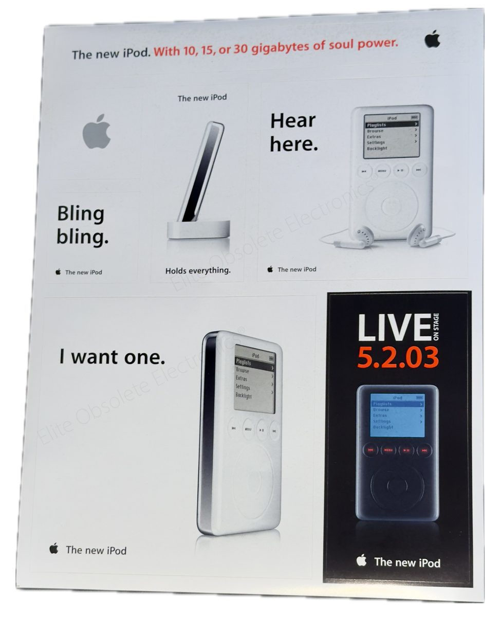 Original Apple 6 Piece Sticker Set 'The new iPod' Introductory