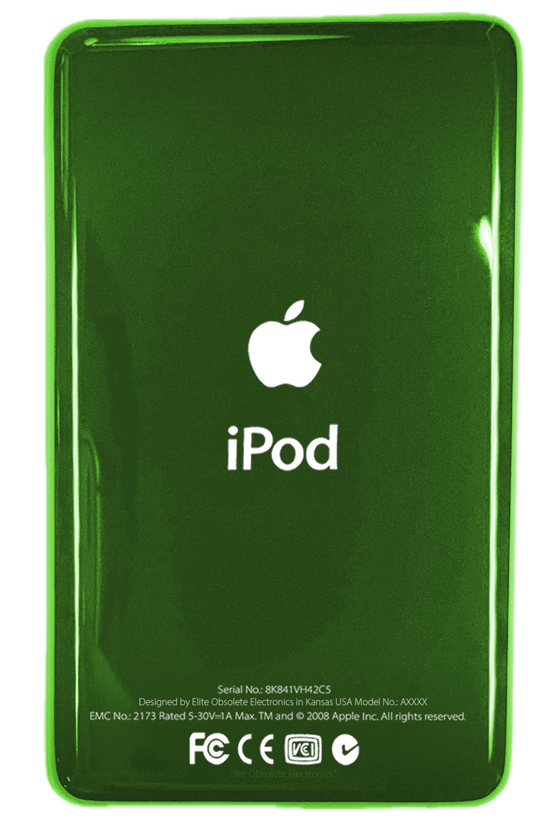 Thin Toxic Green Universal Backplate for Apple iPod Video 5th 5.5
