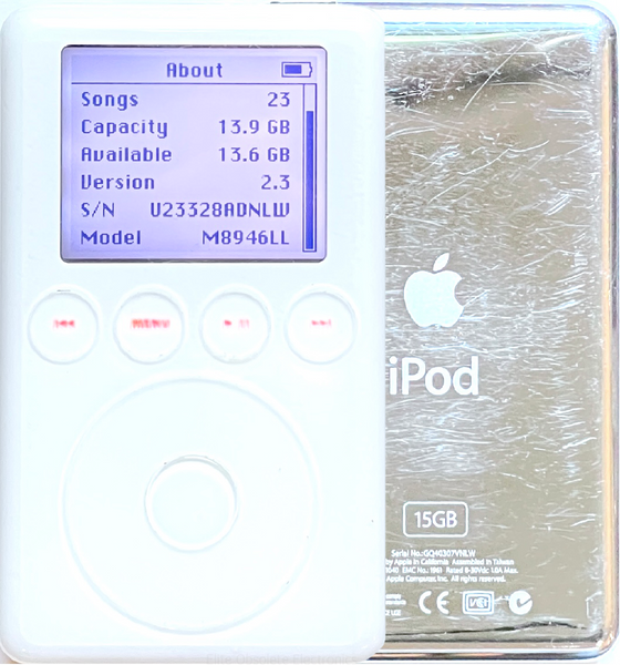 Apple iPod Classic 3rd Generation 10GB 15GB 20GB 30GB 40GB White Refurbished New Battery 1050mah