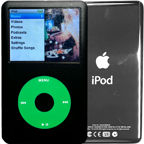 New Apple iPod Classic 6th & 7th Generation Black / Green / Black (Silver)