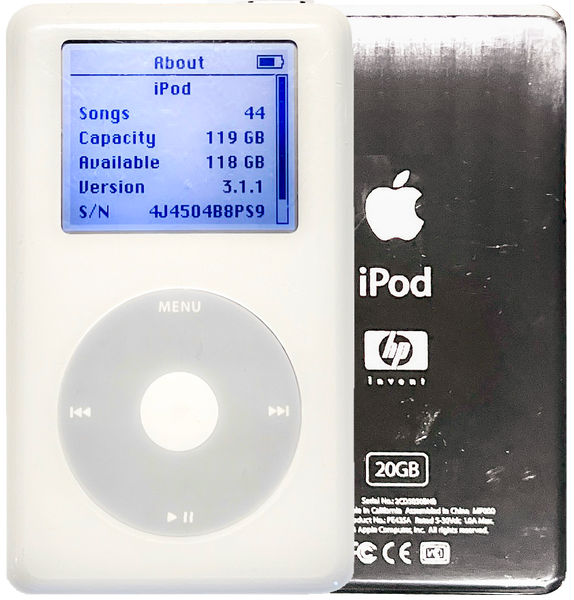 Refurbished Apple iPod Classic 4th HP Invent Monochrome 64GB 128GB 256GB Tarkan iFlash SD 1200mah