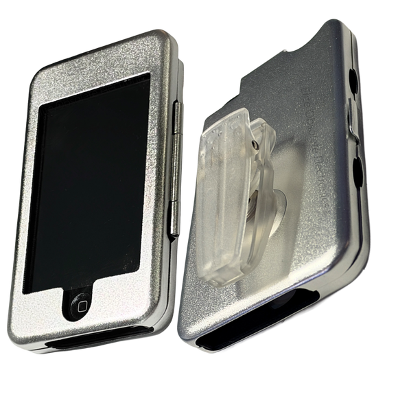 Silver Hard Metal Protective Folding Case With Belt Clip for Apple iPod Touch 1st Generation