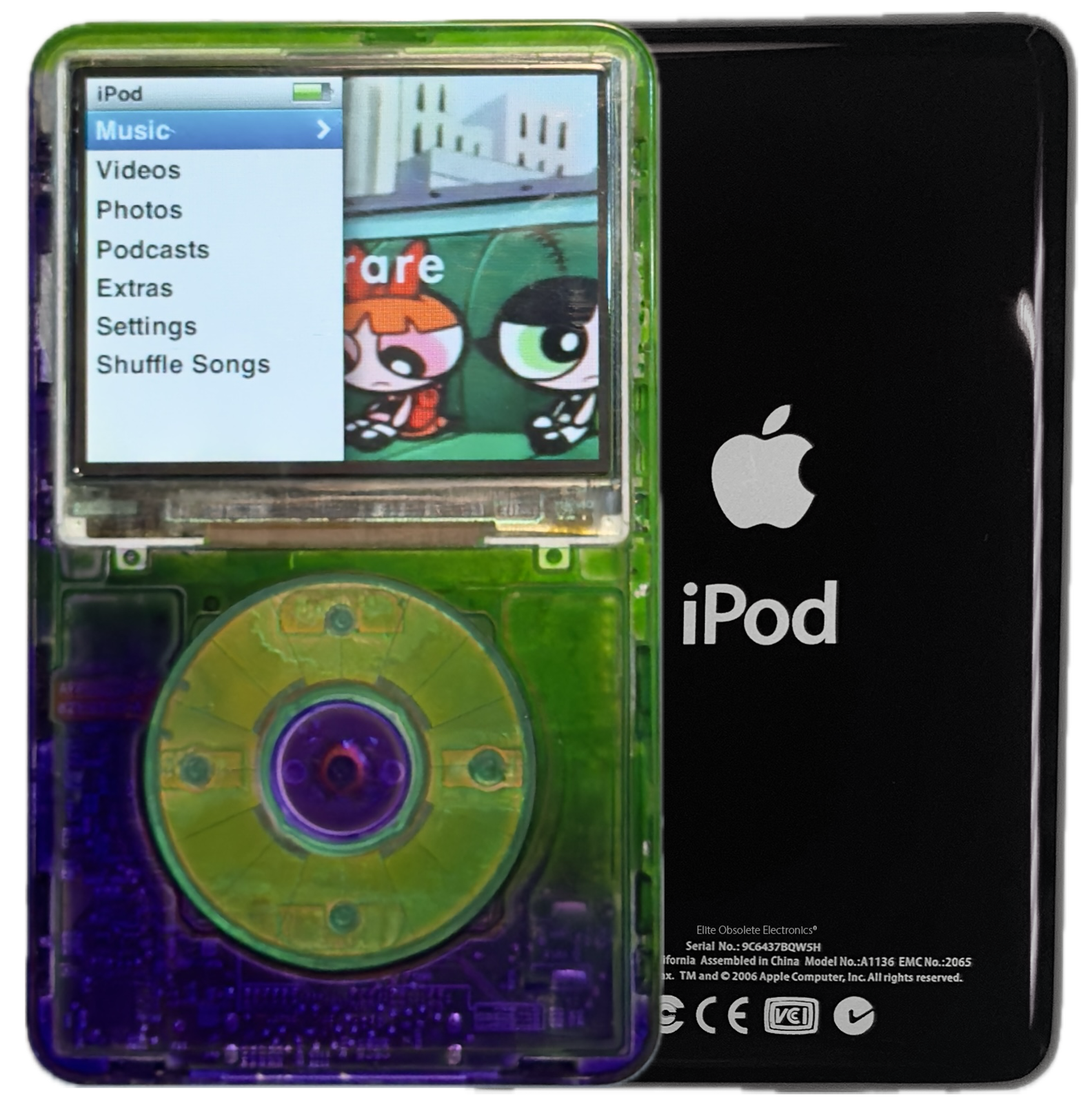 New Apple iPod Classic 6th & 7th Generation Atomic Sour Grape / Atomic Clover / Atomic Purple (Black)