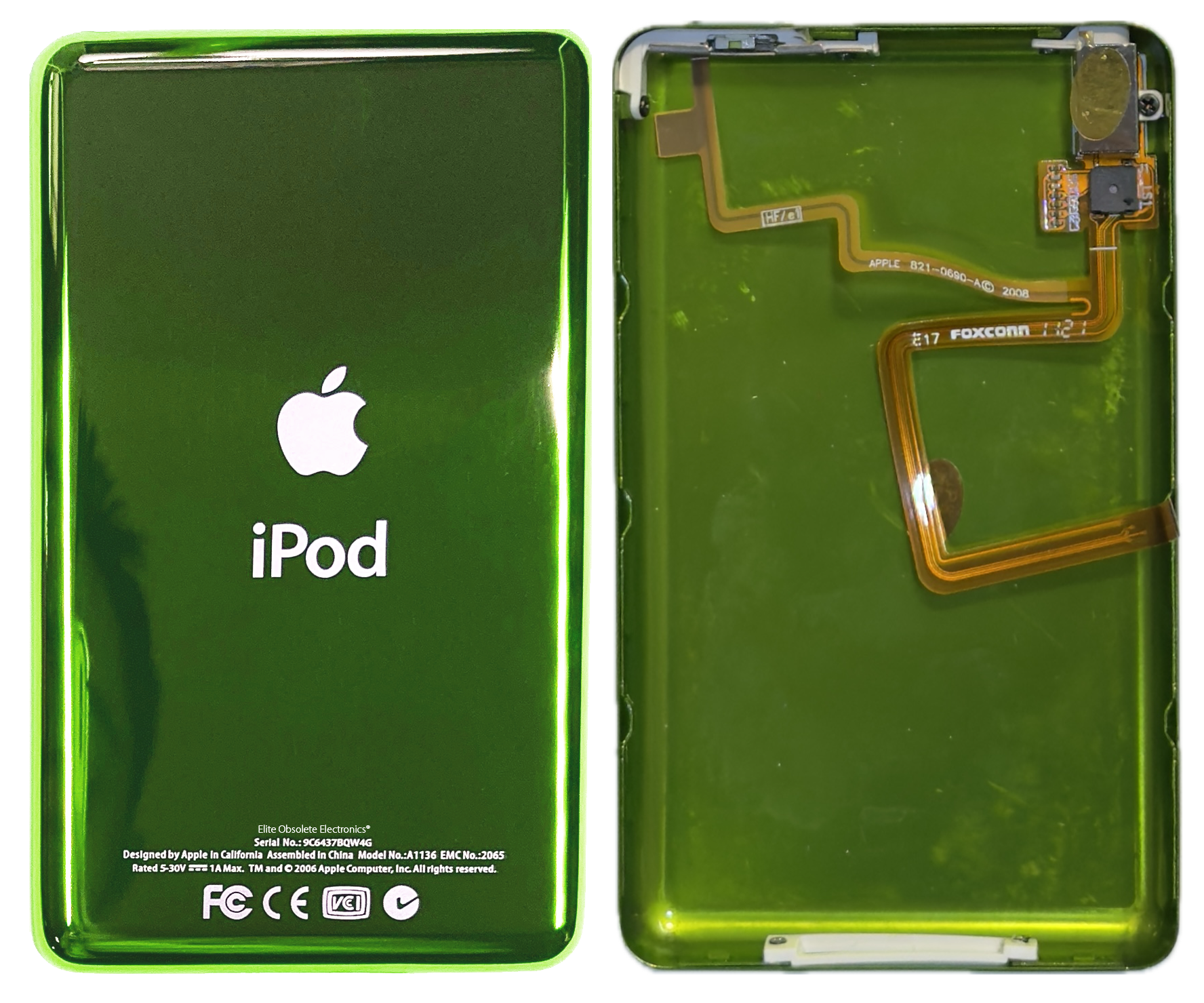 Thin Toxic Green Universal Backplate for Apple iPod Classic 6th
