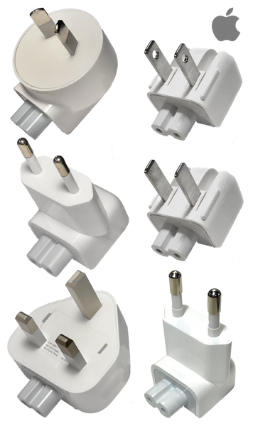Original Apple International Worldwide Duckhead Plug Module for Apple Power Adapter MB974ZM/B (EUR/GBR/AUS/KOR/BRA Plug)