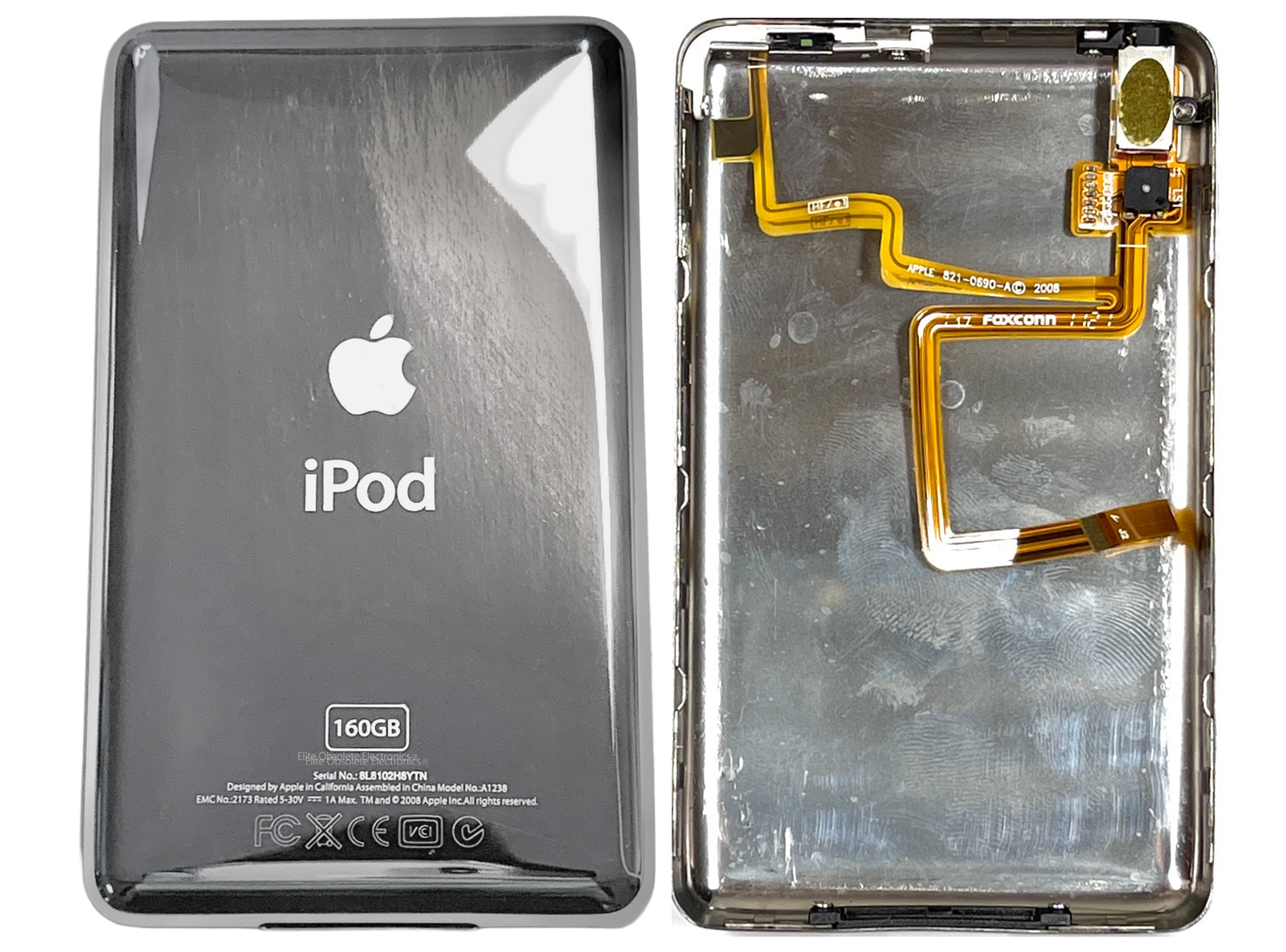 Thick 160GB Silver Chrome Backplate for Apple iPod Video 5th 5.5