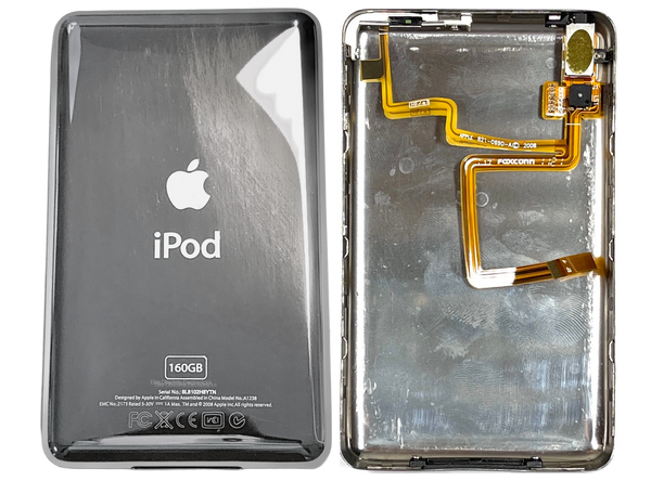 Thick 160GB Silver Chrome Backplate for Apple iPod Video 5th 5.5 A1136 & iPod Classic 6th 7th A1238