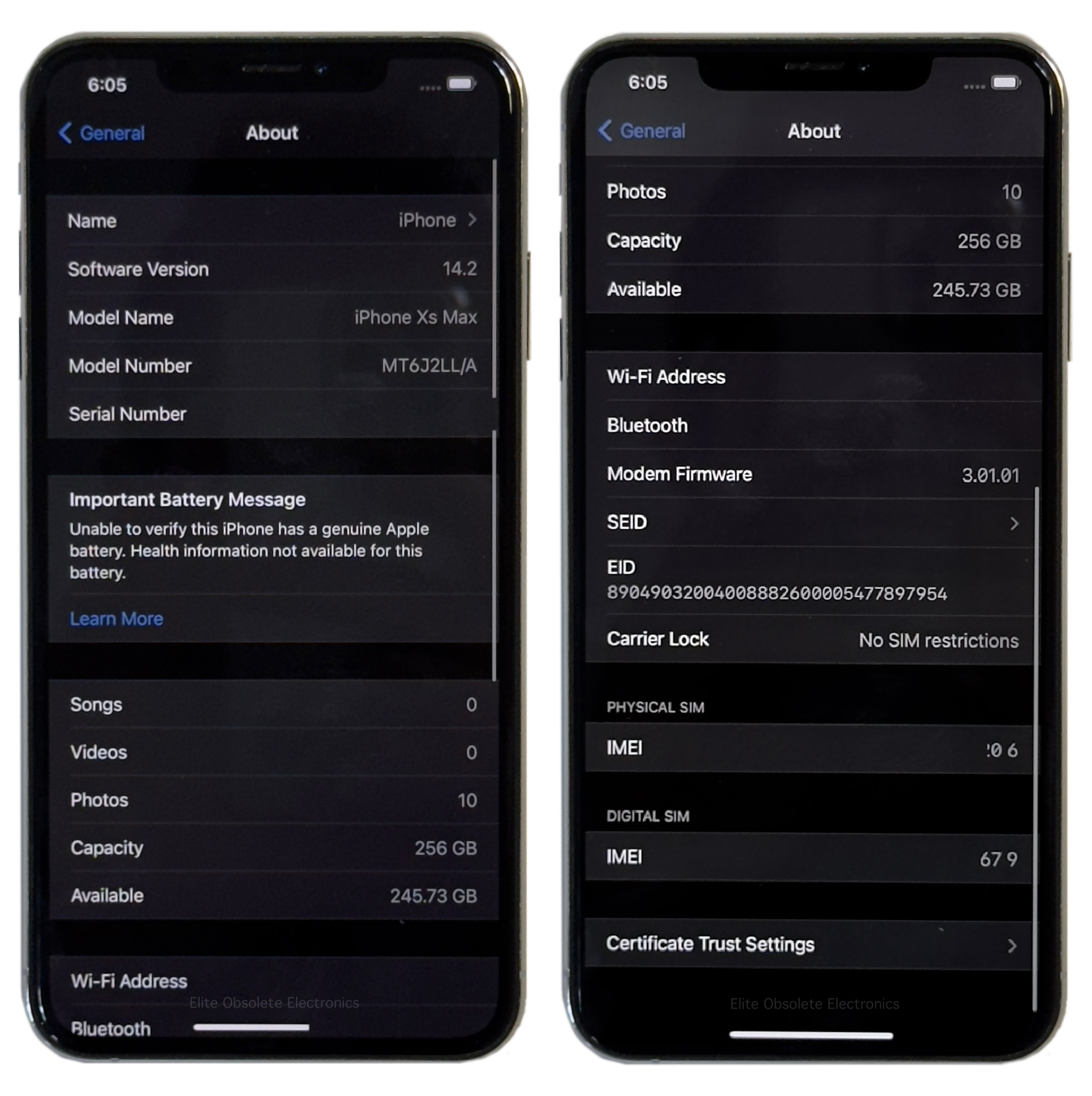Apple iPhone XS Max 256GB A1921 MT6J2LL/A Factory Unlocked iOS