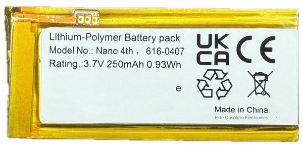 New 250mah Lithium-Ion Polymer Battery for Apple iPod Nano 4th Generation A1285