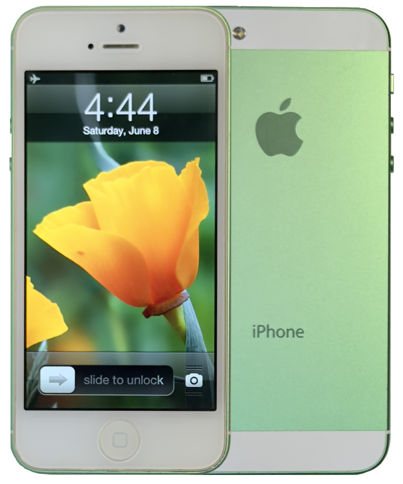 Refurbished Apple iPhone 5 16GB Green & White Custom Rare iOS 6.1.4 New Battery