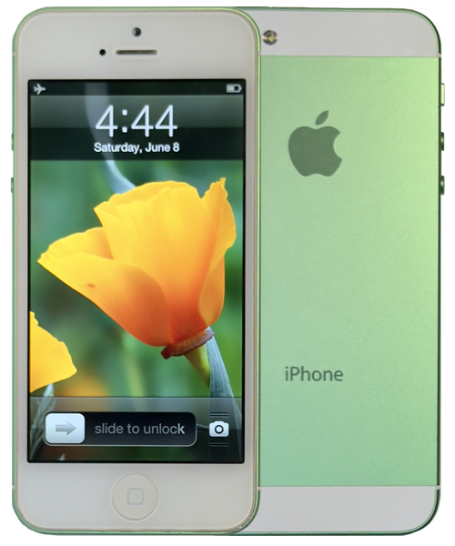 Refurbished Apple iPhone 5 16GB Green & White Custom Rare iOS 6.1.4 New Battery