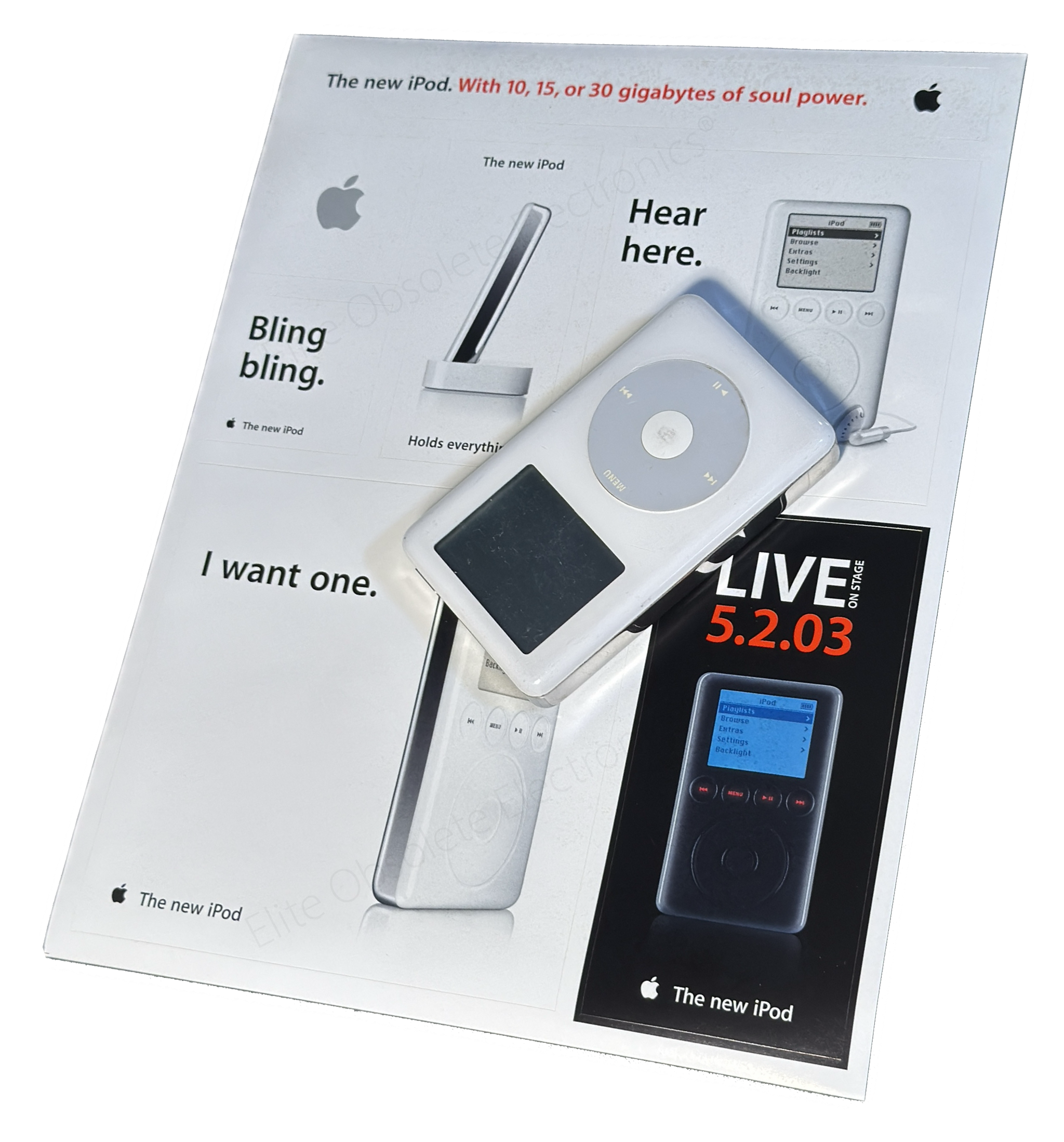 Original Apple 6 Piece Sticker Set 'The new iPod' Introductory