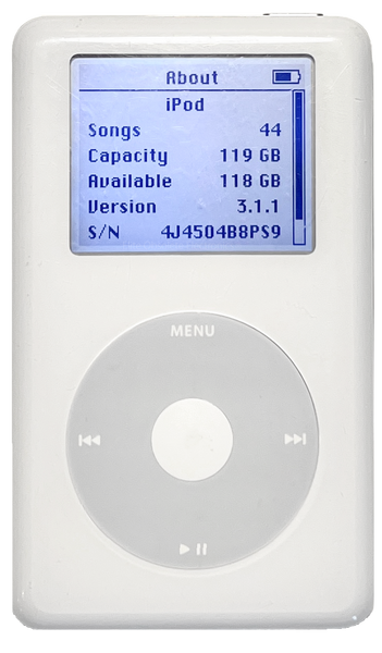 Refurbished Apple iPod Classic 4th Monochrome A1059 MP103 iFlash SD Card & Extended Capacity Battery