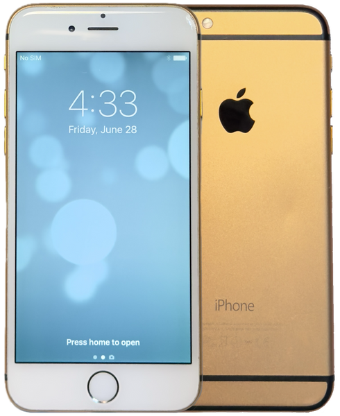 Rare Apple iPhone 6 64GB Custom Gold & White iOS 10.0.2 MG652LL/A A1549 Refurbished New Battery