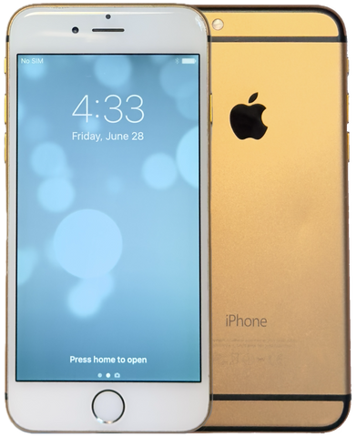 Rare Apple iPhone 6 64GB Custom Gold & White iOS 10.0.2 MG652LL/A A1549 Refurbished New Battery