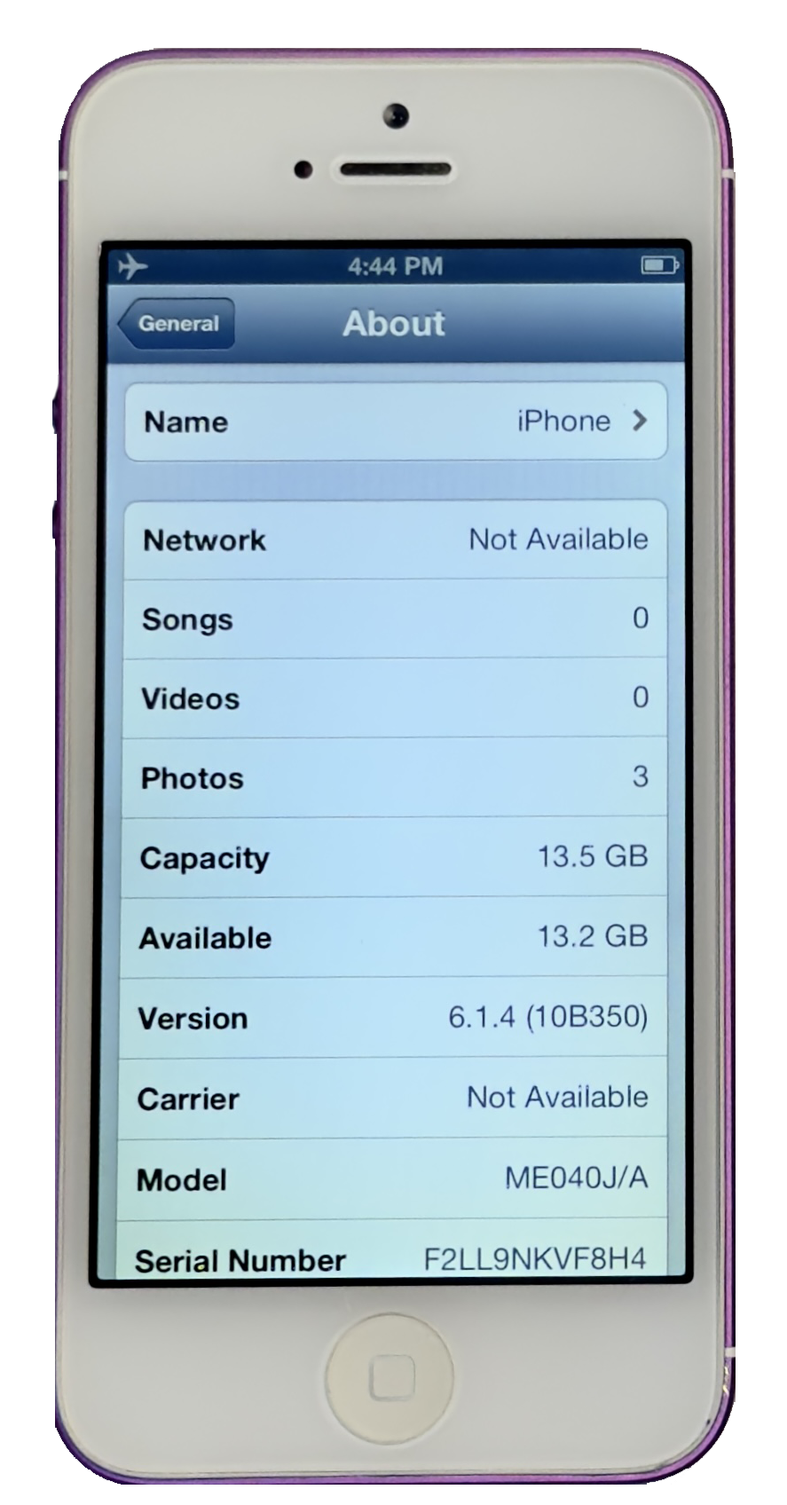 Refurbished Apple iPhone 5 16GB Purple & White Custom Rare iOS 6