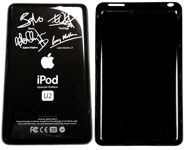 Thin U2 Special Edition Black Backplate for Apple iPod Video 5th 5.5 A1136 & iPod Classic 6th 7th A1238