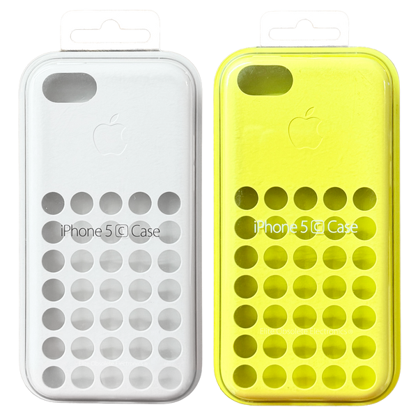 Original New Apple iPhone 5c Silicone Case Yellow & White MF038ZM/A MF039ZM/A 2013