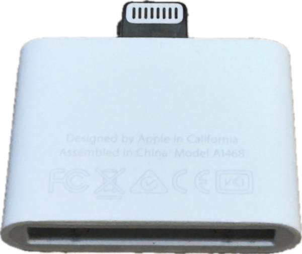 Used Original Apple Lightning to 30-Pin Power Data & Audio Adapter A1468 MD823ZM/A
