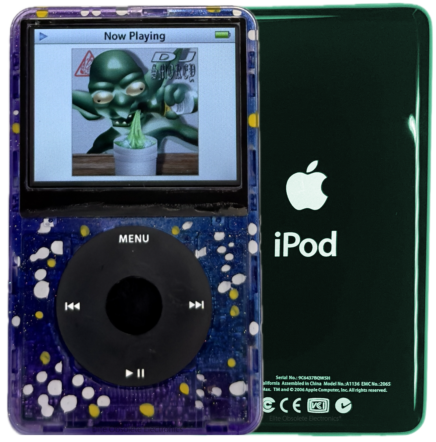 New Apple iPod Video Classic 5th & 5.5 Enhanced Atomic Midnight Stargaze / Black / Black (Green)