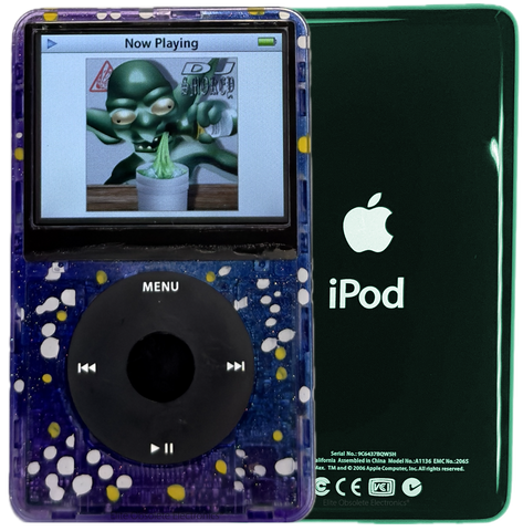 New Apple iPod Video Classic 5th & 5.5 Enhanced Atomic Midnight Stargaze / Black / Black (Green)