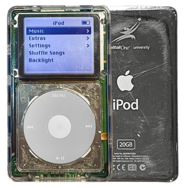 Refurbished Apple iPod 4th Generation Monochrome 20GB Rare iVue Transparent & Capital One University 2004 A1099