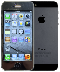 Refurbished Apple iPhone 5 16GB Reflective Silver & Black Custom Rare iOS 6.1.4 New Battery