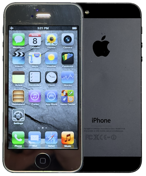 Refurbished Apple iPhone 5 16GB Reflective Silver & Black Custom Rare iOS 6.1.4 New Battery