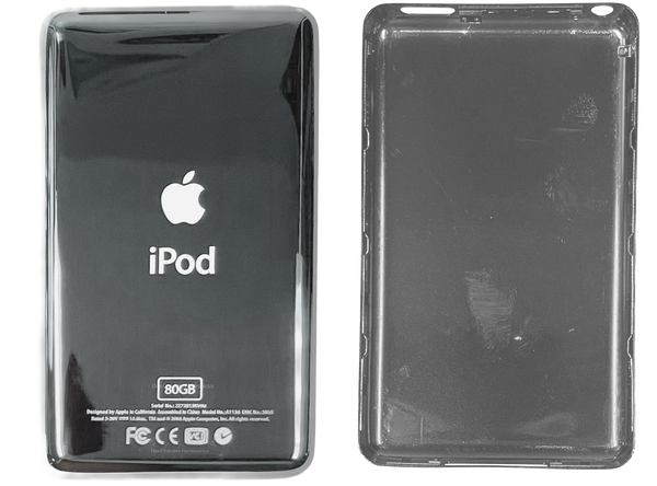 Thick 80GB Silver Chrome Backplate for Apple iPod Video 5th 5.5 A1136 & iPod Classic 6th 7th A1238