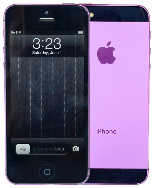 Refurbished Apple iPhone 5 16GB Purple & Black Custom Rare iOS 6.1.3 New Battery