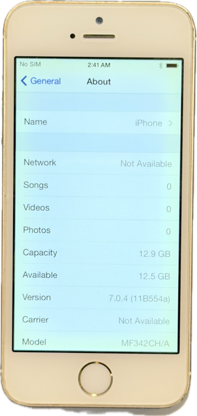 Rare Apple iPhone 5s 16GB Gold iOS 7.0.4 A1518 MF342CH/A Refurbished New Battery
