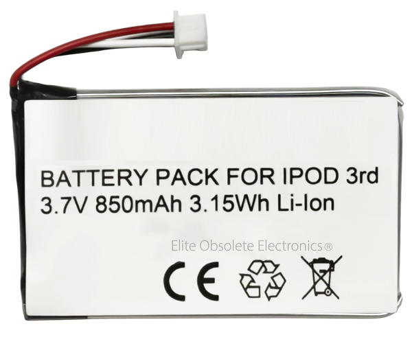 850mah Lithium-ion Battery for Apple iPod Classic 3rd Generation A1040