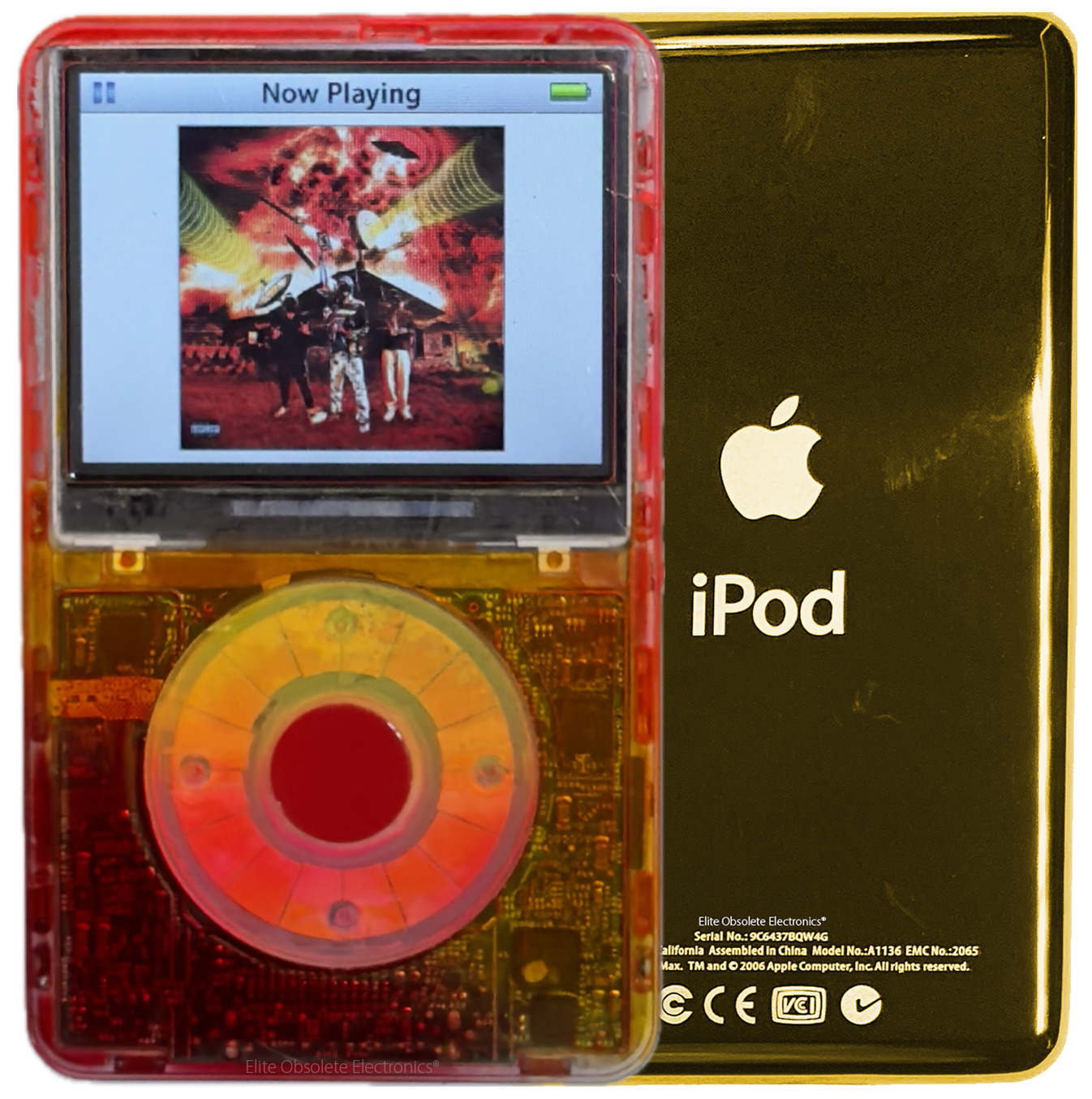 New Apple iPod Video Classic 5th & 5.5 Enhanced Atomic Fireball / Atomic Peach Ring / Red (Gold)