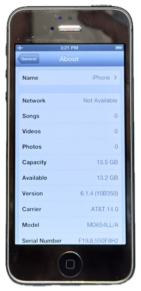 Refurbished Apple iPhone 5 16GB Reflective Silver & Black Custom Rare iOS 6.1.4 New Battery