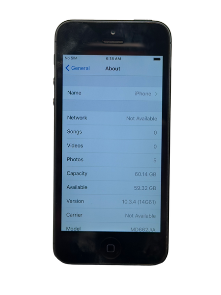 Mint Apple iPhone 5 64GB Slate Black A1428 MD662J/A