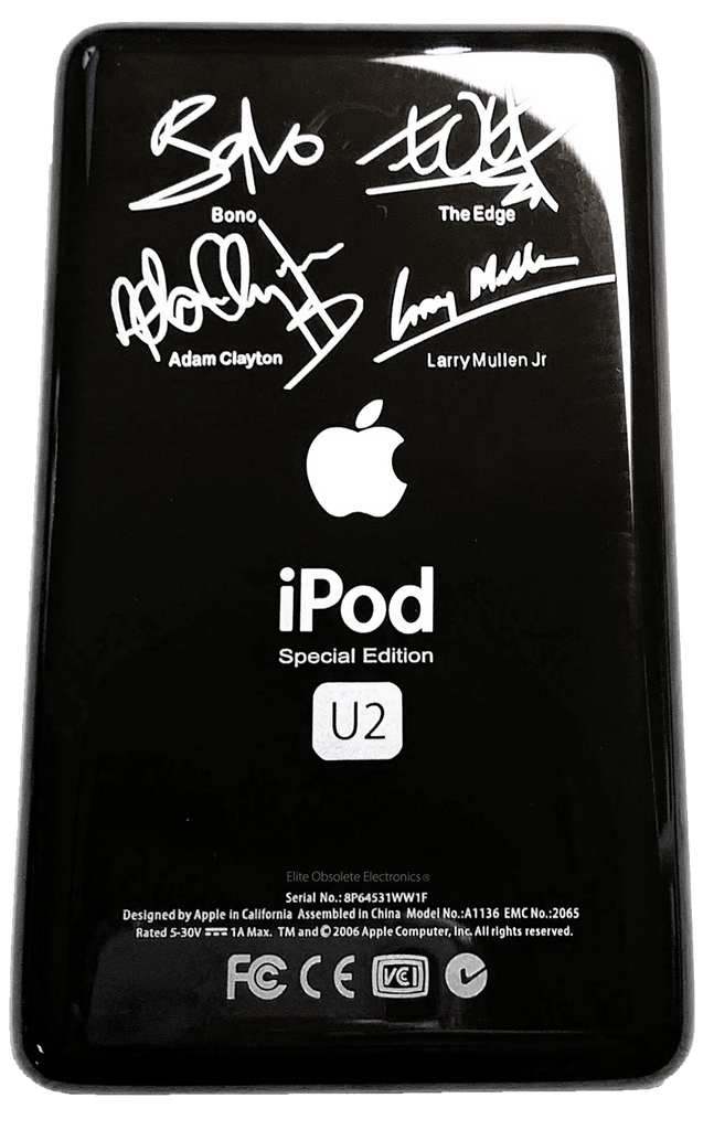Thick U2 Special Edition Black Backplate for Apple iPod Video 5th