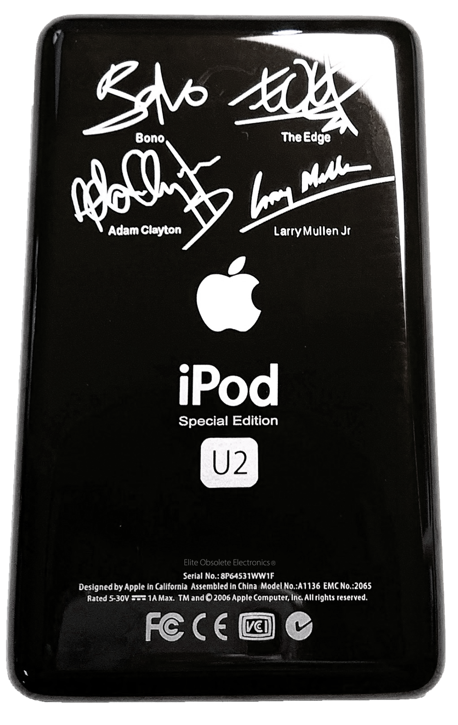 Thin U2 Special Edition Black Backplate for Apple iPod Video 5th