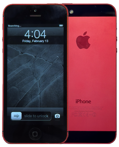 Refurbished Apple iPhone 5 16GB Red & Black Custom Rare iOS 6.0.1 New Battery