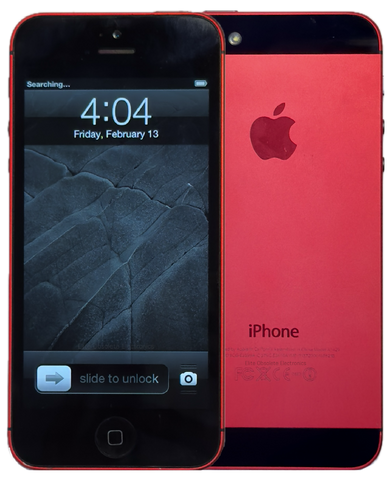 Refurbished Apple iPhone 5 16GB Red & Black Custom Rare iOS 6.0.1 New Battery