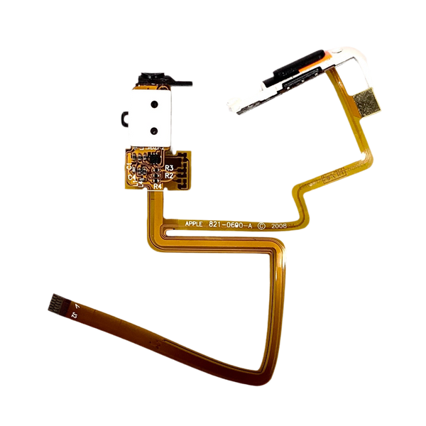 Thin Black Audio Headphone Jack & Hold Switch for Apple iPod Video 5th 5.5 & iPod Classic 6th 7th A1136 A1238