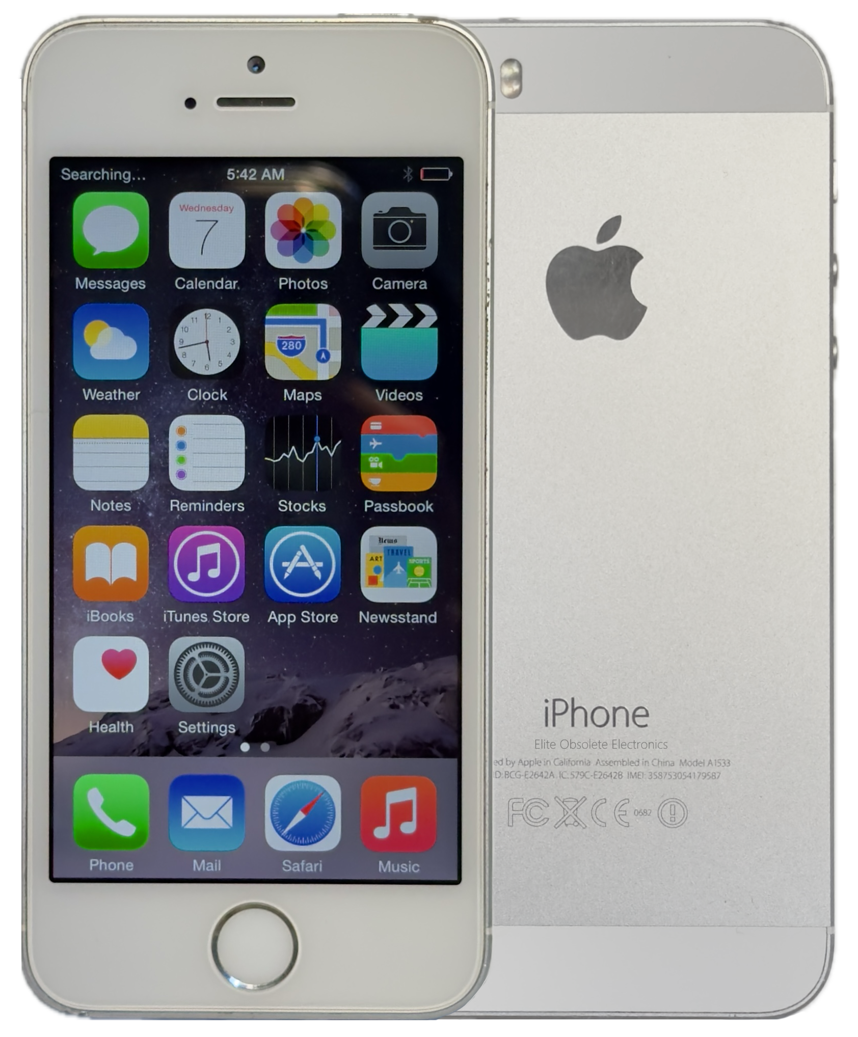 Refurbished Apple iPhone 5s 16GB Silver White Rare iOS 8.3 Verizon Unlocked ME342LL/A New Battery