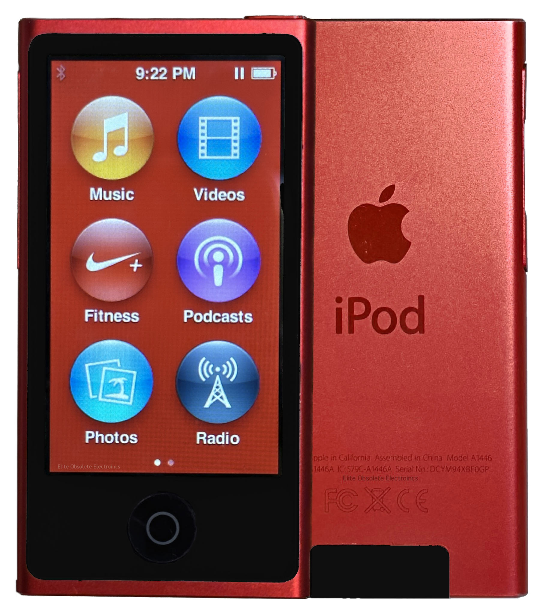 Refurbished Apple iPod Nano 7th Generation 16GB Product Red & Black MD744LL/A A1446 New Battery