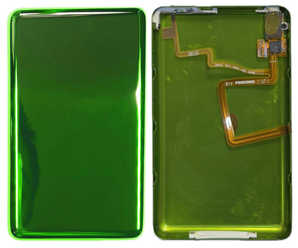Thin Toxic Green Fully Blank Backplate for iPod Video 5th 5.5 Enhanced & Apple iPod Classic 6th 7th