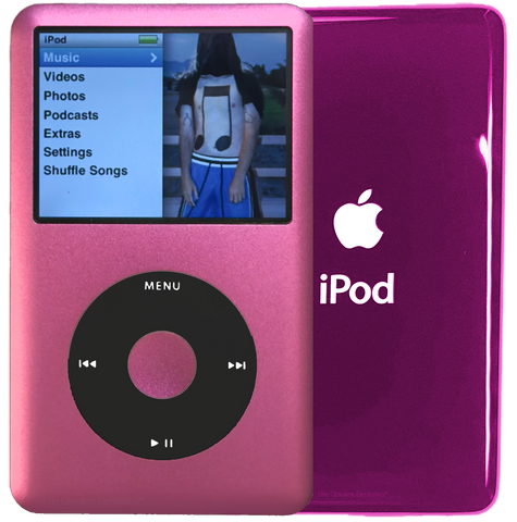 New Apple iPod Classic 6th & 7th Generation Pink / Black / Pink (Hyper Pink)