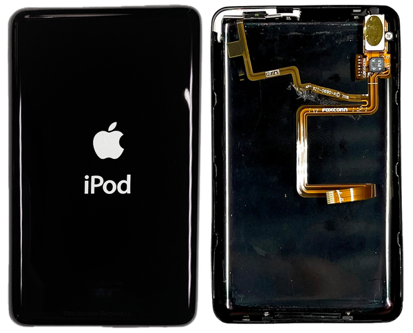 Thin Fully Universal Black Chrome Backplate for Apple iPod Video 5th 5.5 & iPod Classic 6th 7th A1136 A1238